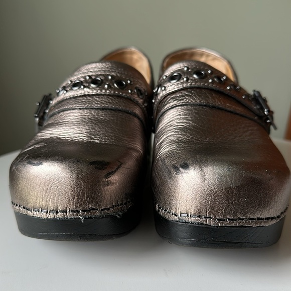 Nurse Mates Chelsea Pillowtop Metallic Leather Clogs Workwear Comfort Size 8 - Picture 6 of 17